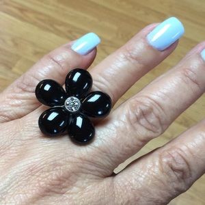 925 Sterling Silver. Onyx. Size 8-9